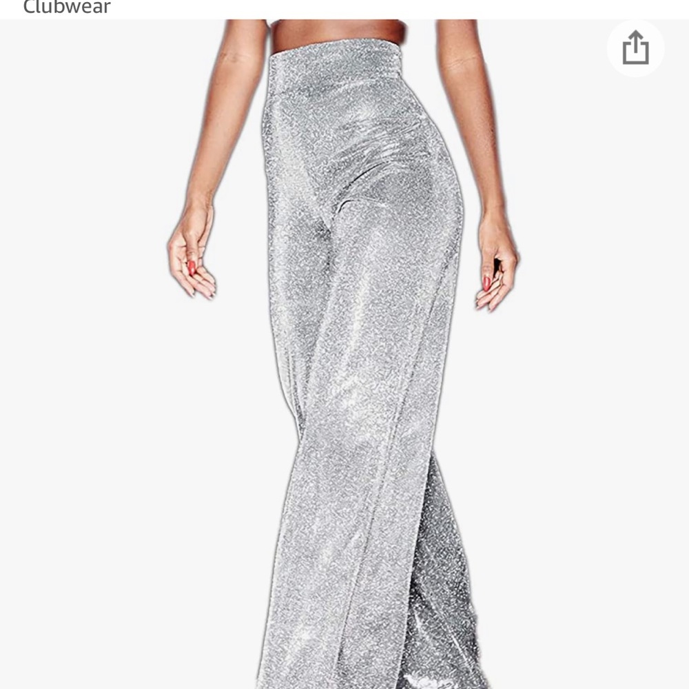 Silver sparkly disco pants ✨